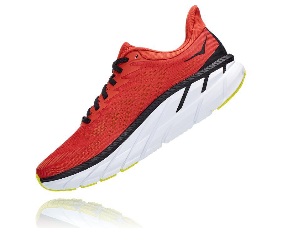 Hoka One One ランニングシューズ メンズ 赤 - クリフトン 7 - GK4617098